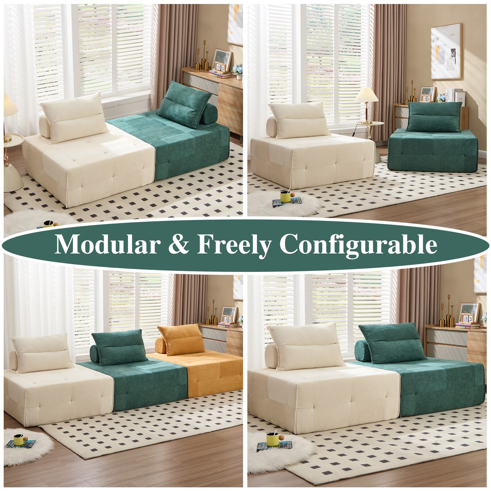 Modular Sectional Sofa With Deep Seat And Adjustable Backrest_voghion.com